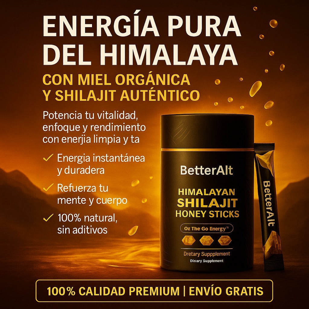 ShilaHoney™️  Miel con Shilajit Puro para Energía, Vitalidad y Enfoque Mental en un Solo Shot