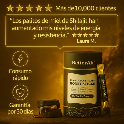 ShilaHoney™️  Miel con Shilajit Puro para Energía, Vitalidad y Enfoque Mental en un Solo Shot